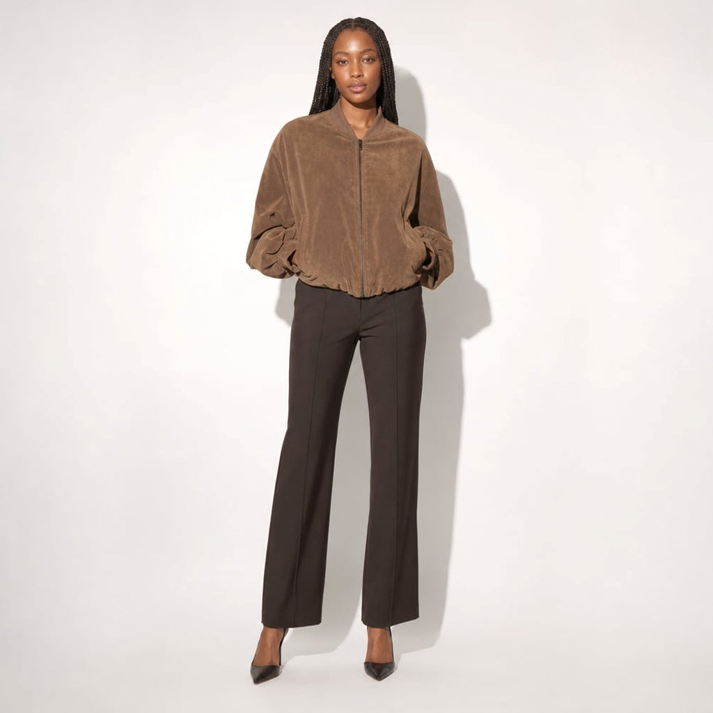 Bomber de textura serpiente oversize color café – Labetina