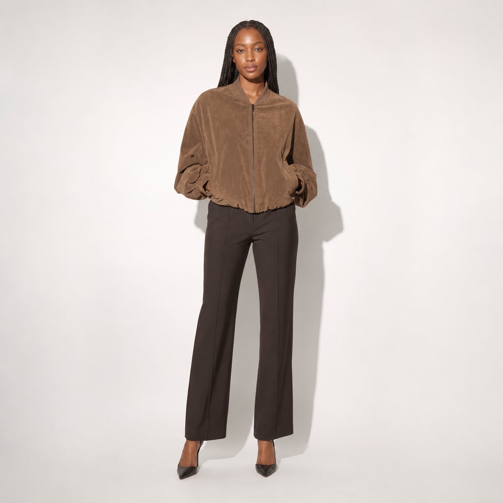Bomber de textura serpiente oversize color café – Labetina