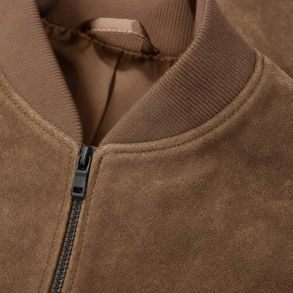 Bomber de textura serpiente oversize color café – Labetina