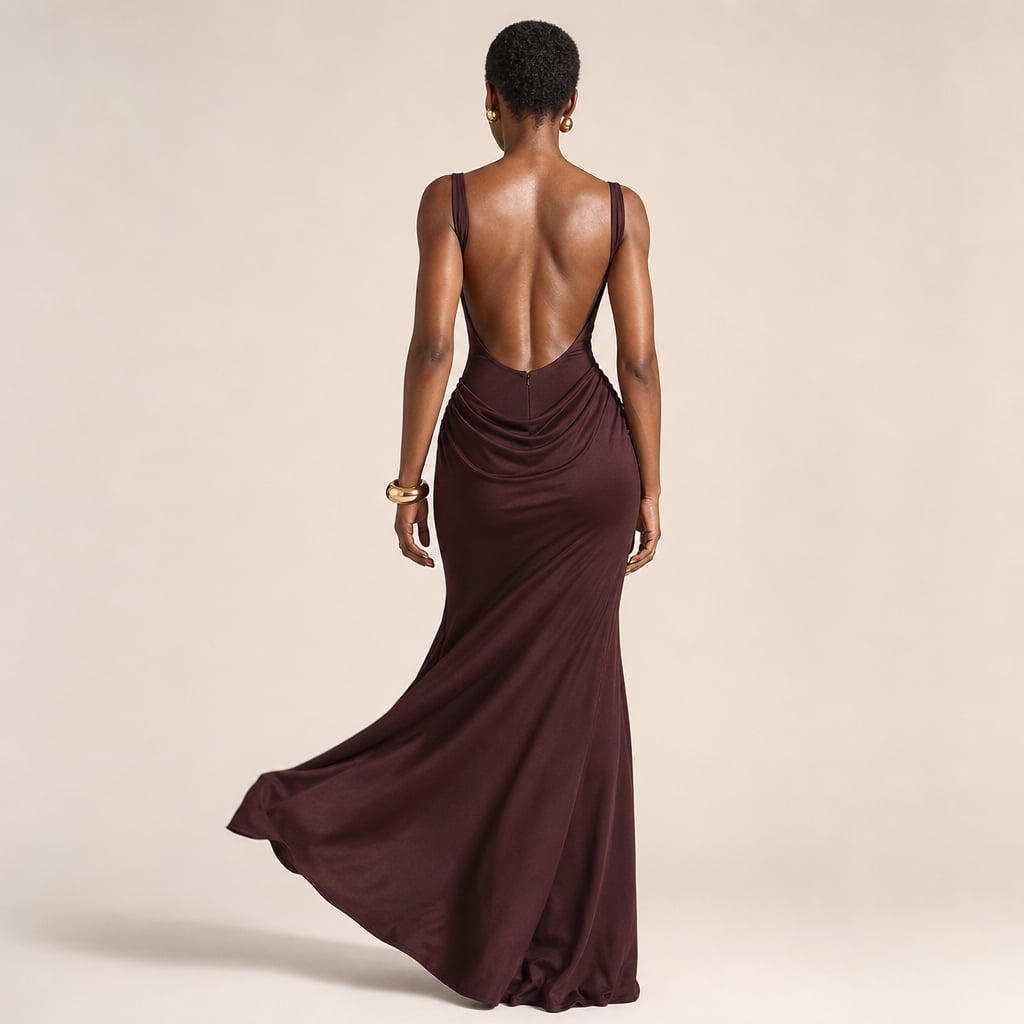 Vestido maxi bodycon espalda abierta hasta el piso – Labetina