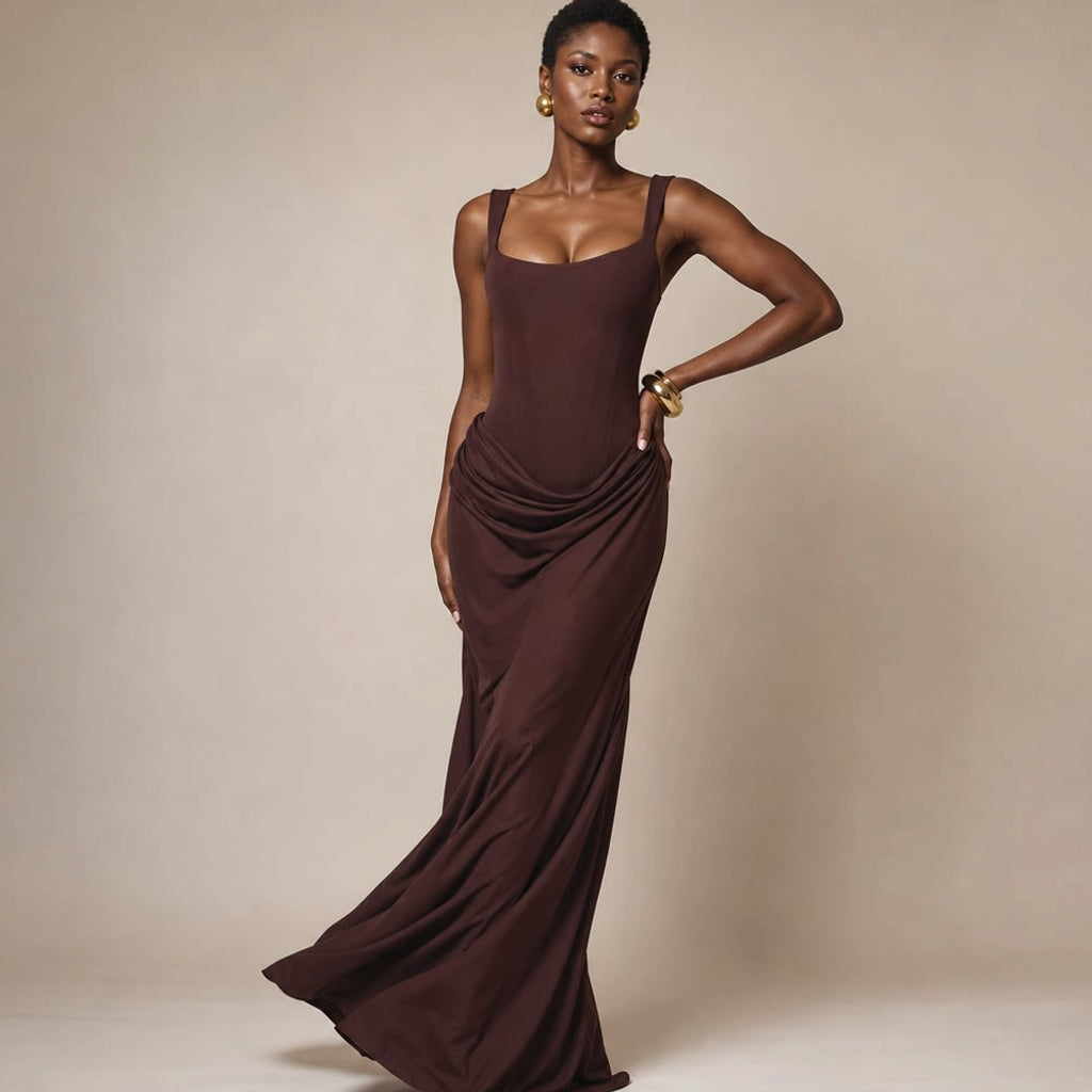 Vestido maxi bodycon espalda abierta hasta el piso – Labetina