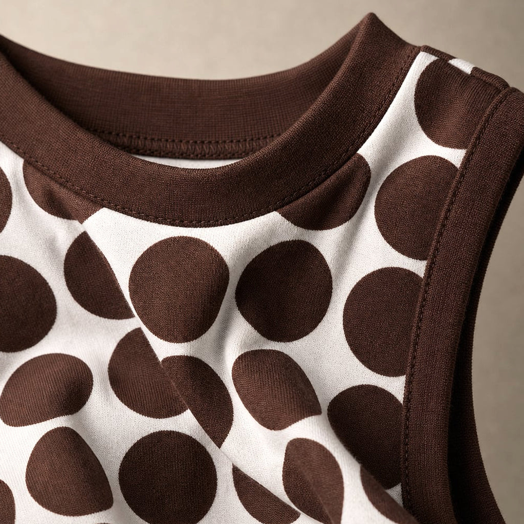 Vestido maxi sin mangas estampado chocolate con botones – Labetina