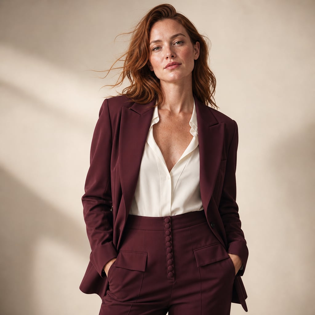 Conjunto de dos piezas blazer y pantalón de pierna ancha con solapa picuda – Labetina