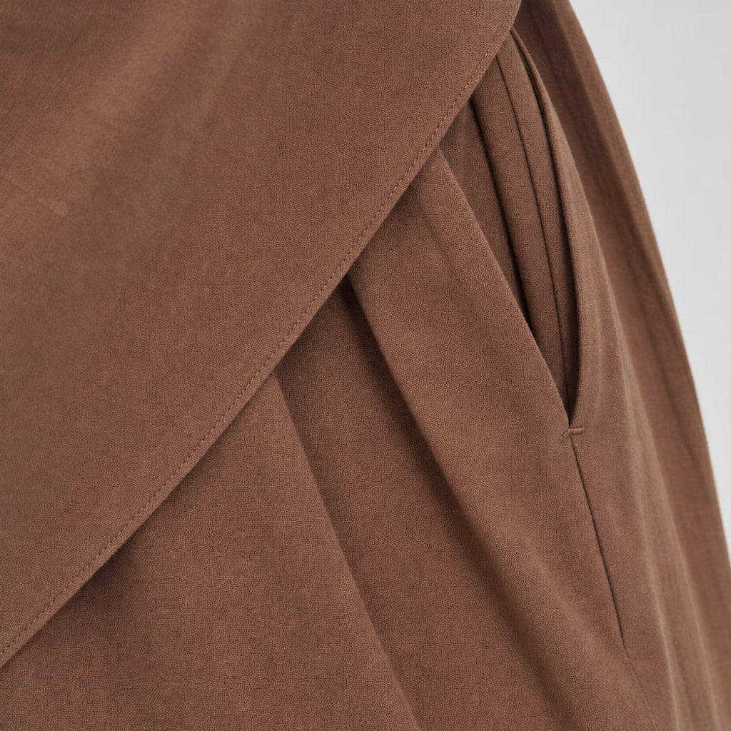 Conjunto off-shoulder de algodón pantalón wide-leg Chocolate – Labetina