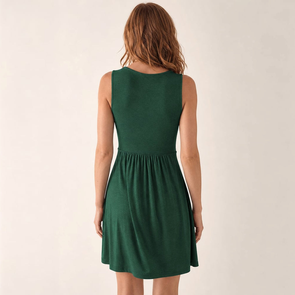 Vestido mini sin mangas corte A línea vuelo graduado – Labetina