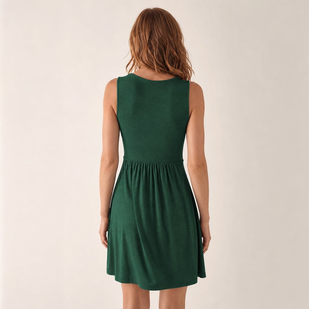 Vestido mini sin mangas corte A línea vuelo graduado – Labetina