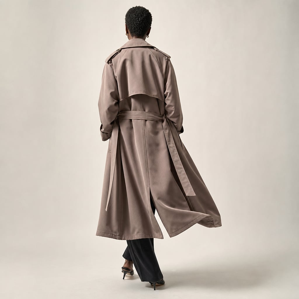Trench coat longline oversize con cinturón Mocha – Labetina