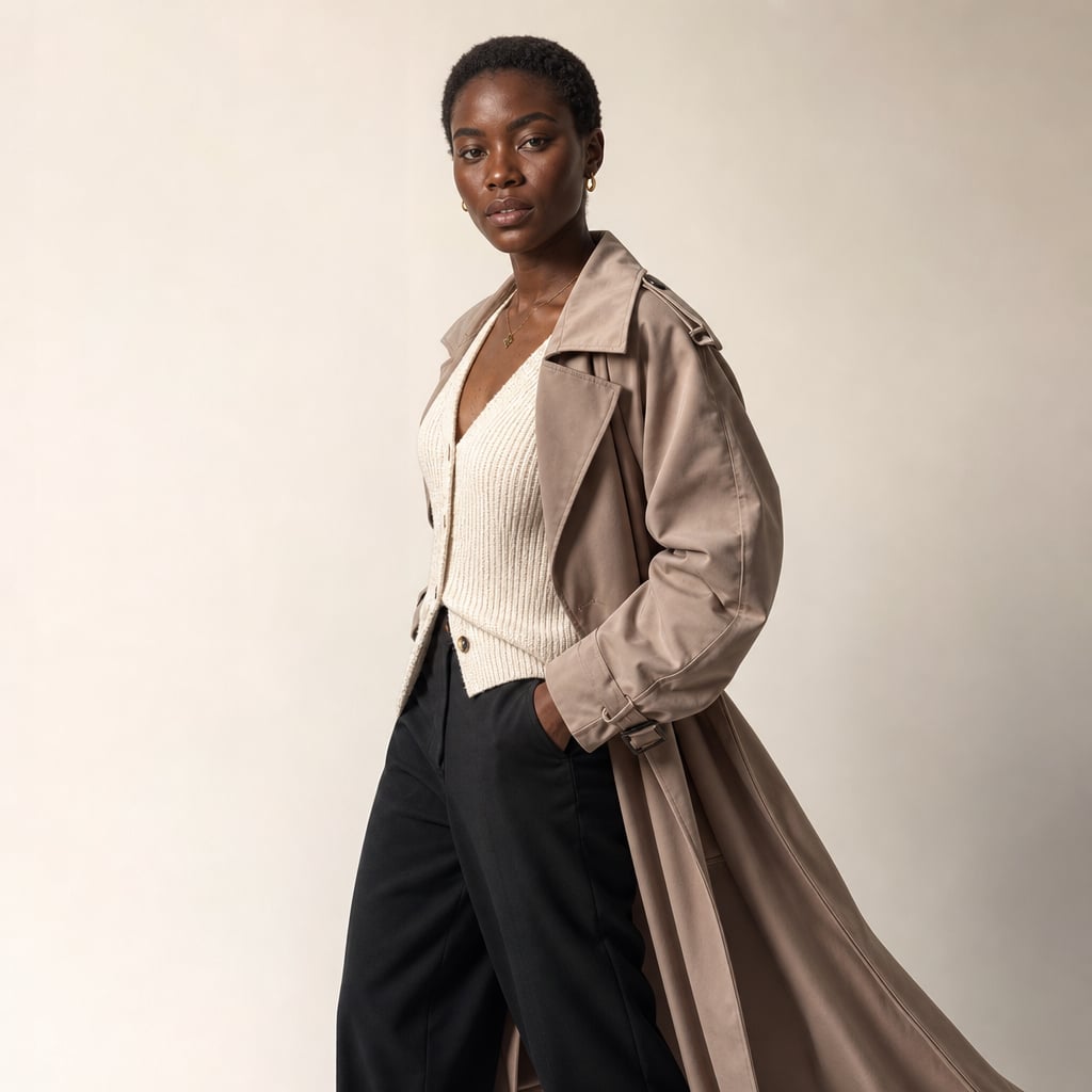 Trench coat longline oversize con cinturón Mocha – Labetina