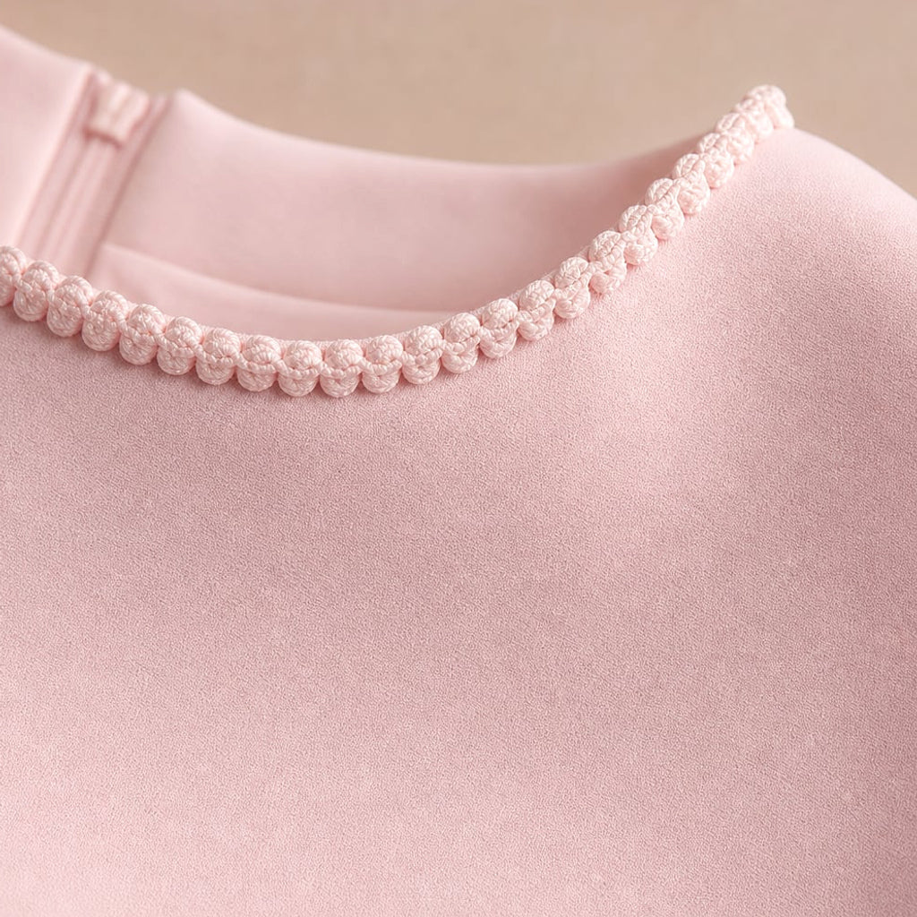 Vestido mini con perlas cuello bote pliegues A-line – Labetina