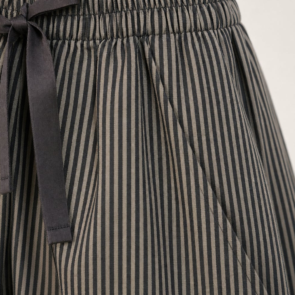 Pantalón barrel leg elástico en cintura tiro alto Gris – Labetina