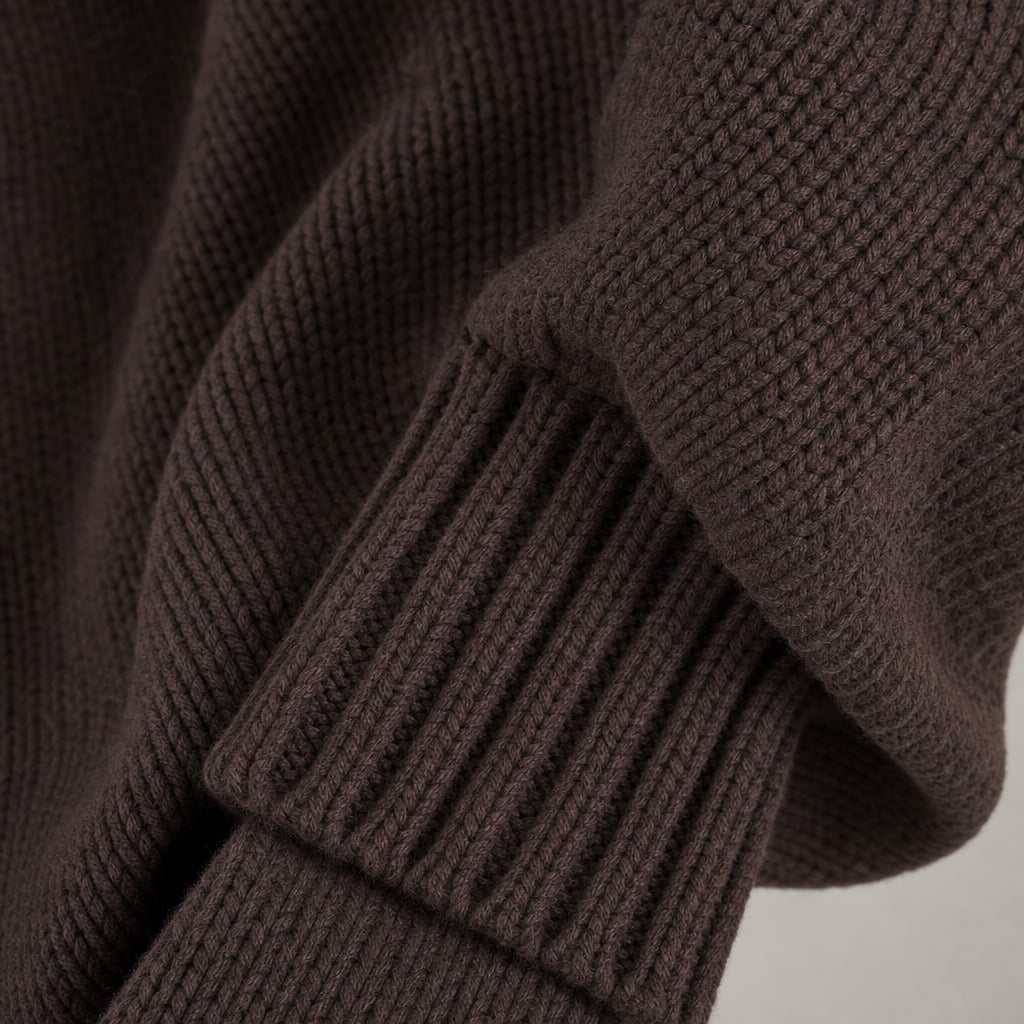 Jumper de punto algodón cuello redondo Chocolate – Labetina
