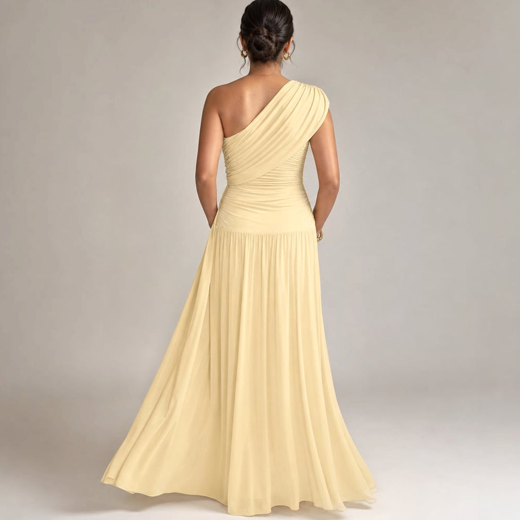 Vestido maxi de maternidad hombro asimétrico – Labetina