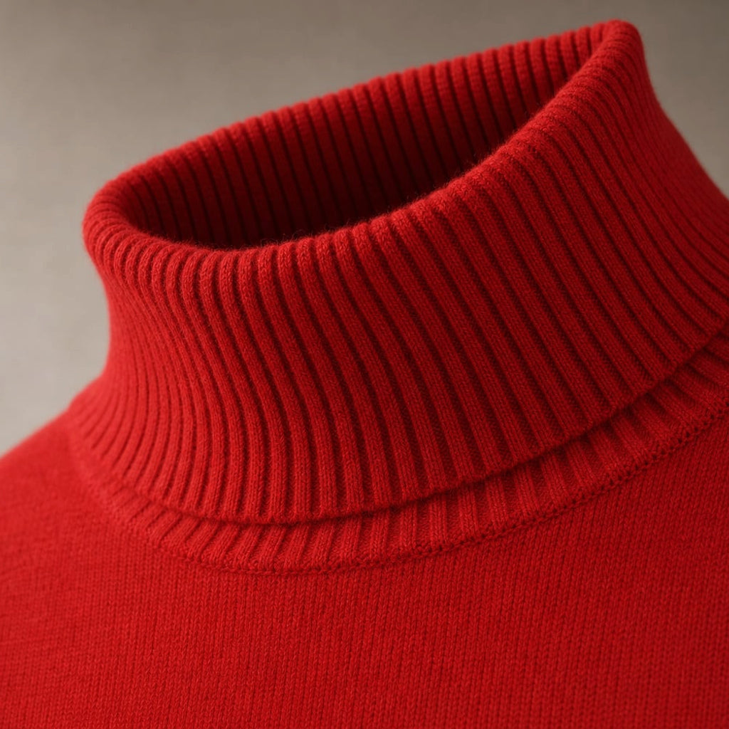 Suéter de punto cuello tortuga manga campana Rojo – Labetina