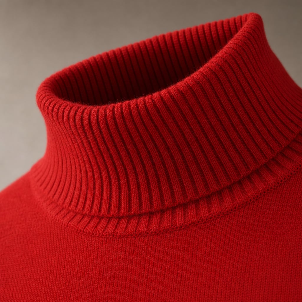 Suéter de punto cuello tortuga manga campana Rojo – Labetina